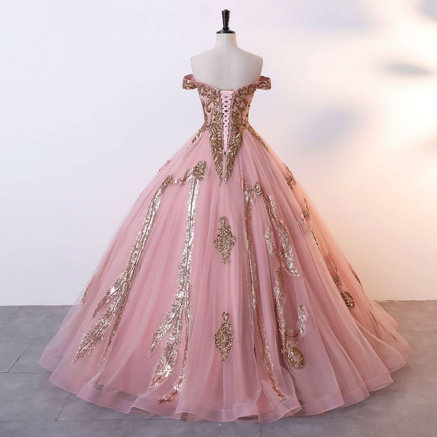 BMbride Women's Beading Sweetheart Ball Gown Tulle Layed Long Quinceanera Dress