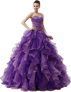 BMbride Women's Beading Sweetheart Ball Gown Tulle Layed Long Quinceanera Dress