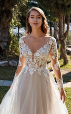 Lace Appliqued Wedding Dresses for Bride 2025 Beach Wedding Bridal Gowns for Women SE002