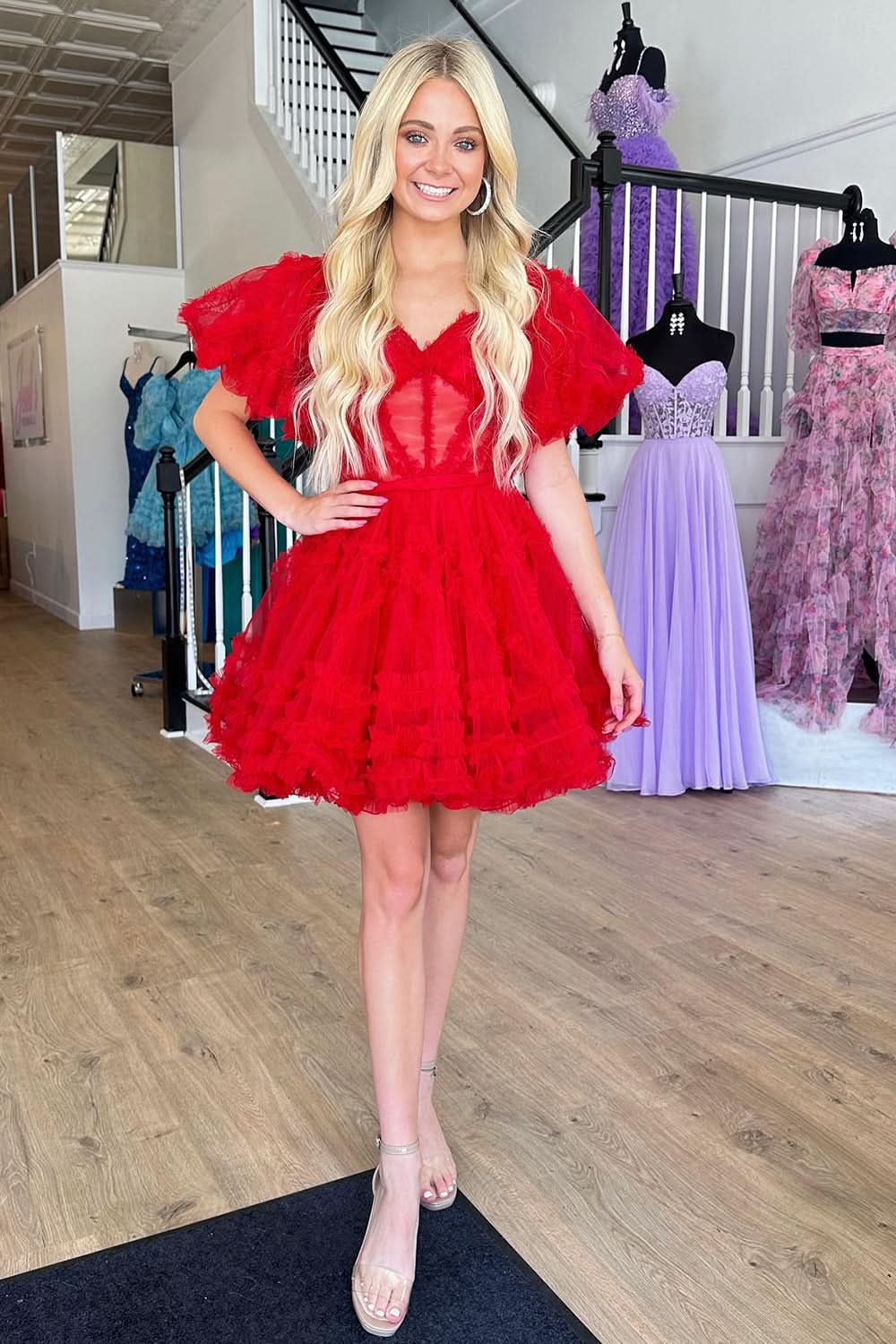 Fuchsia Corset A-Line Short Homecoming Dress Bmbride