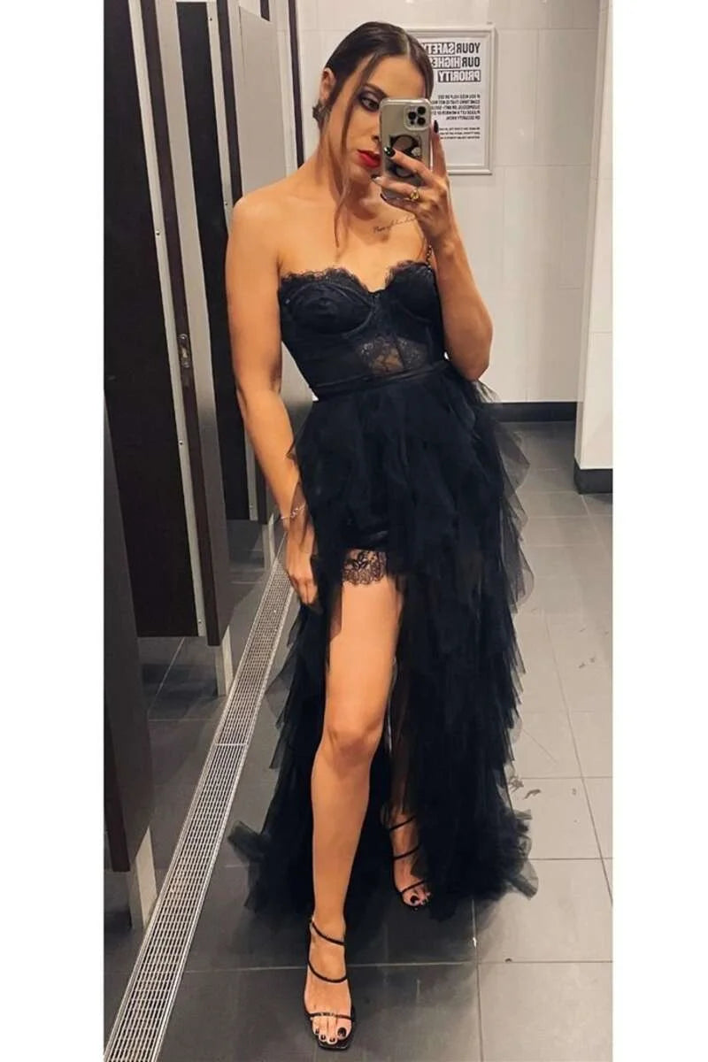 Glamorous Strapless Tulle Prom Dress, Sleeveless Ball Gown BM bride