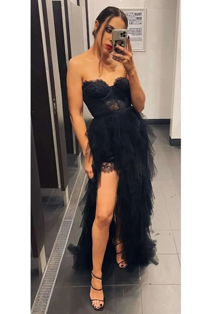 Glamorous Strapless Tulle Prom Dress, Sleeveless Ball Gown BM bride