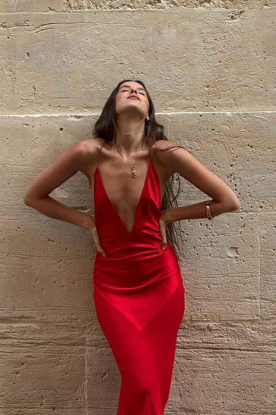 Spaghetti Strap Sleeveless Backless Long Prom Dress With Pleated