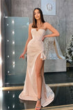 Spaghetti-Straps Mermaid Prom Dress with Slit BM bride