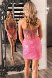 Romantic A-Line Blush Deep V-Neck Tulle Homecoming Dress BM bride