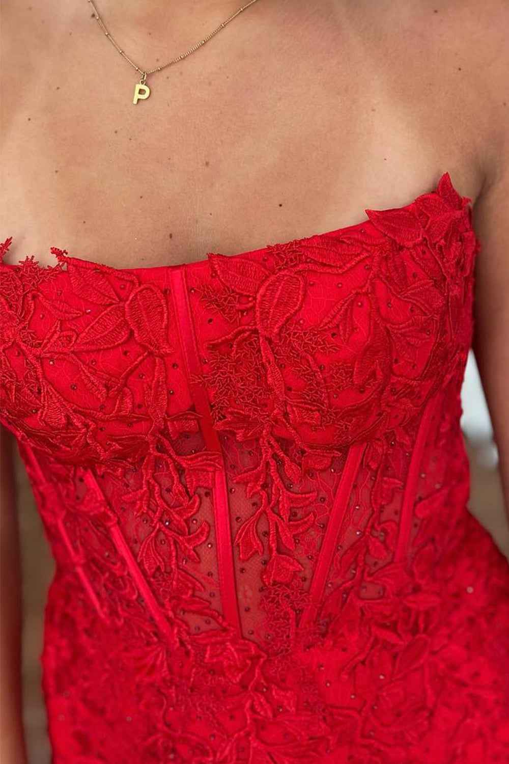 Red Corset Lace Sleeveless Tight Short Homecoming Dress Bmbride