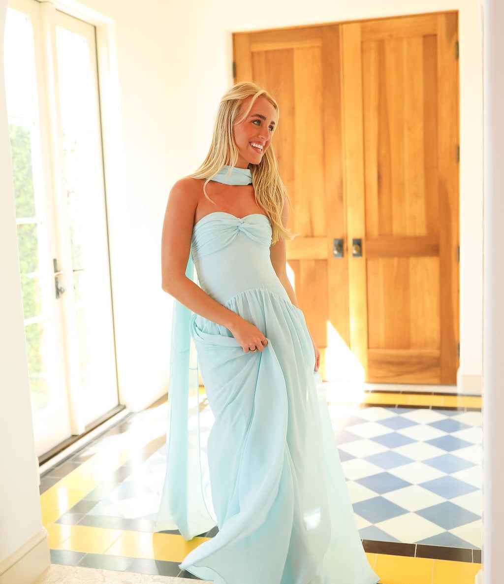 Chic Sweetheart Strapless Sleeveless Long Prom Dress With Pleated HF0005