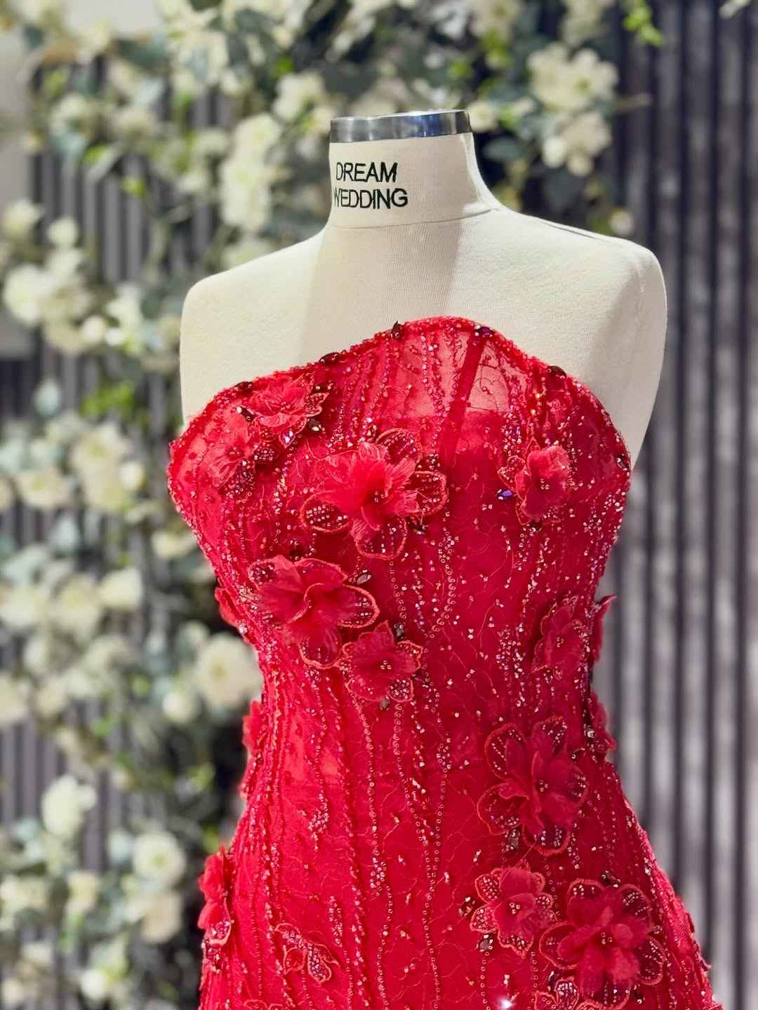 Strapless Sleeveless Long Mermaid Prom Dress With Tulle Appliques