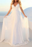 V-Neck Lace Beach Wedding Dress BM bride
