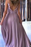 Spaghetti-Straps Applique Mermaid Prom Dress with Split BM bride