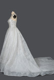 Strapless Sleeveless Sweetheart Pleated Ball Gown Wedding Dress with Sequins BM bride
