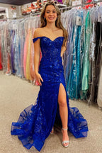 Elegant Off-the-Shoulder Floral A-Line Prom Dress with Tiered Ruffles BM bride