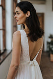 Open Back Lace Beach Wedding Dress BM bride