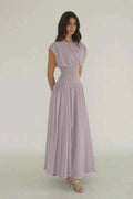 Jewel Neck Sleeveless High Waist Long Prom Dress With Appliques