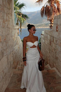 Strapless Sweetheart Sleeveless Long Prom Dress With Pleated BMBRIDE