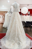 Long Sleeve A-Line Sweetheart Wedding Dress with Tulle Lace Appliques BM bride