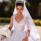 Off The Shoulder Ball Gown Wedding Dress With Pleated Tulle Ruffles BM bride