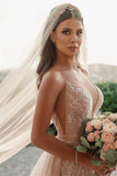 Spaghetti Strap Mermaid Wedding Dress with Applique Ruffles BM bride