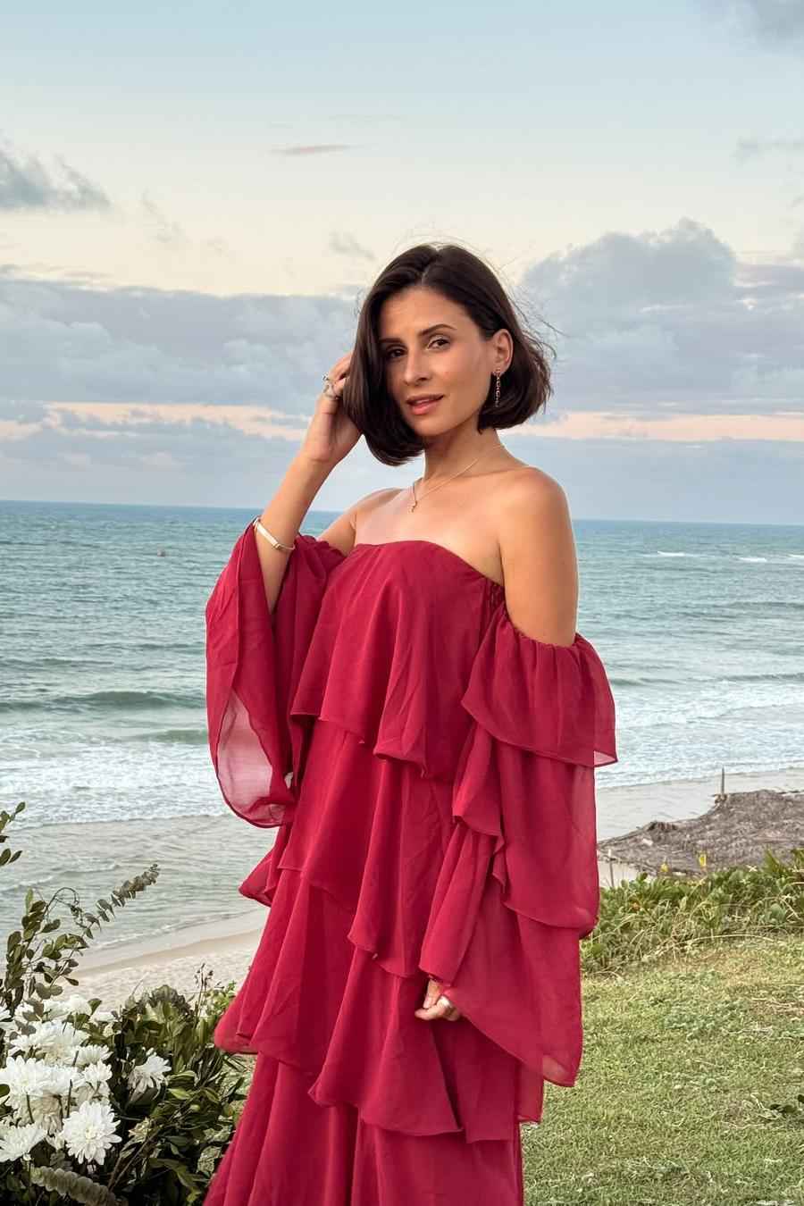 Strapless Long Sleeves Long Prom Dress With Pleated Ruffles