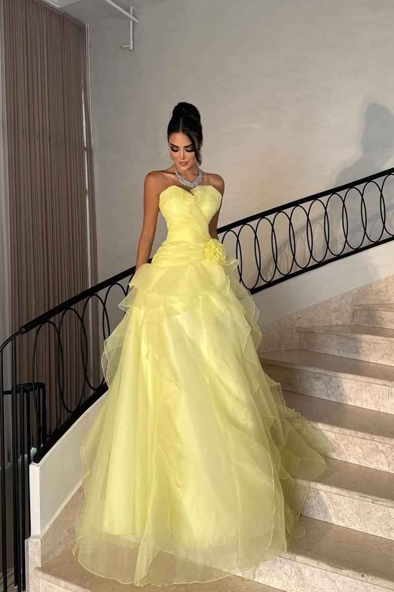 Strapless Sleeveless Sweetheart Long Prom Dress With Pleated