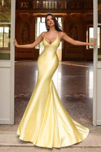 Halter Sleeveless Backless Mermaid Long Prom Dress With Pleated
