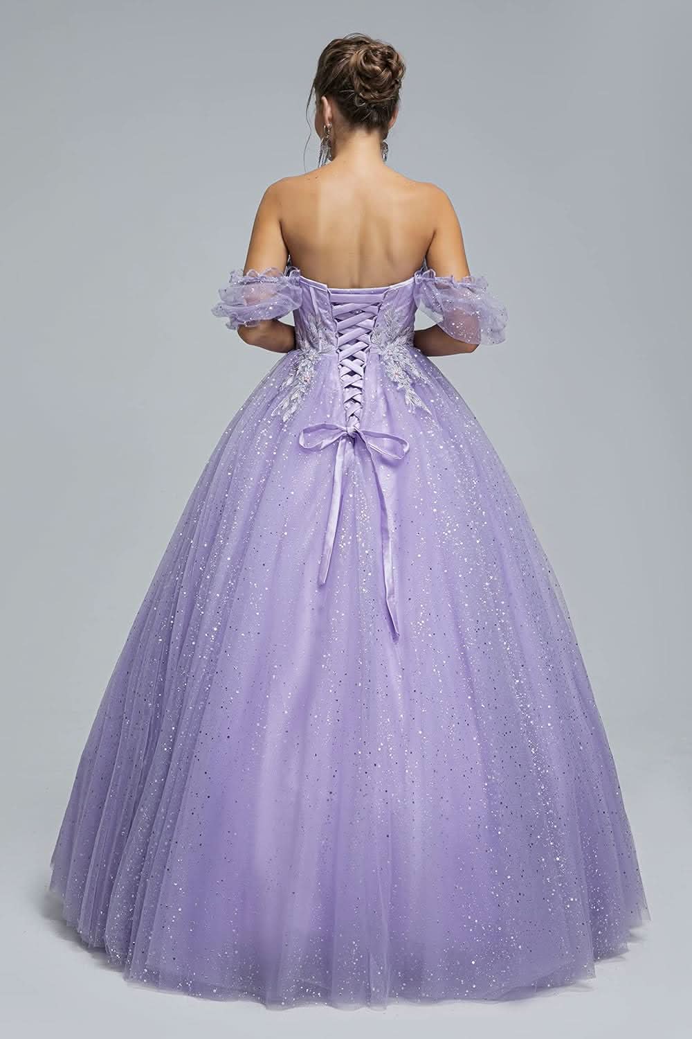 BMbride Women's Beading Sweetheart Ball Gown Tulle Layed Long Quinceanera Dress