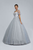 BMbride Women's Beading Sweetheart Ball Gown Tulle Layed Long Quinceanera Dress