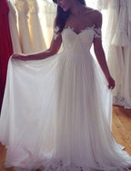 Long Chiffon Beach Wedding Dress BM bride