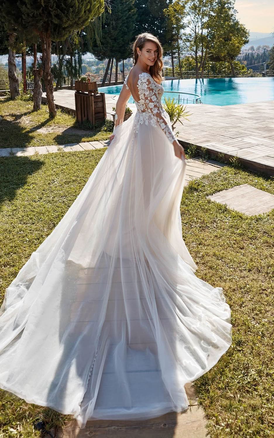 Lace Appliqued Wedding Dresses for Bride 2025 Beach Wedding Bridal Gowns for Women SE002