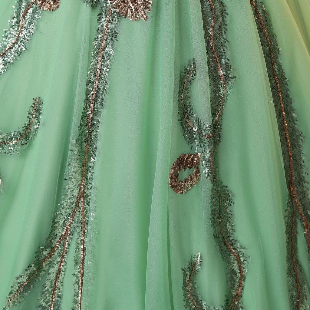 BMbride Women's Beading Sweetheart Ball Gown Tulle Layed Long Quinceanera Dress