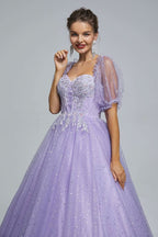 BMbride Women's Beading Sweetheart Ball Gown Tulle Layed Long Quinceanera Dress