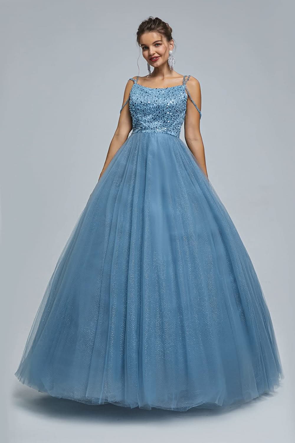 BMbride Women's Beading Sweetheart Ball Gown Tulle Layed Long Quinceanera Dress