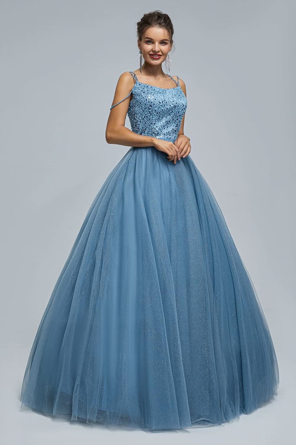 BMbride Women's Beading Sweetheart Ball Gown Tulle Layed Long Quinceanera Dress