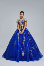 BMbride Women's Beading Sweetheart Ball Gown Tulle Layed Long Quinceanera Dress