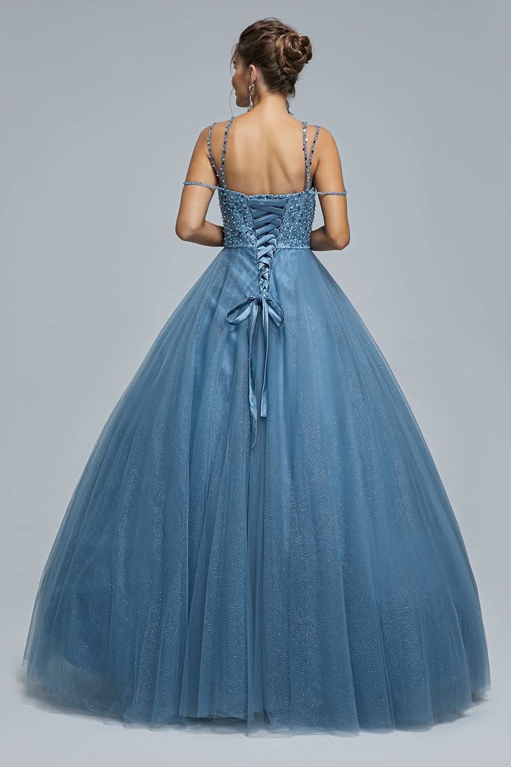 BMbride Women's Beading Sweetheart Ball Gown Tulle Layed Long Quinceanera Dress