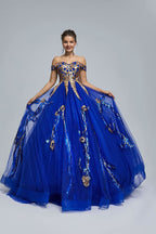 BMbride Women's Beading Sweetheart Ball Gown Tulle Layed Long Quinceanera Dress