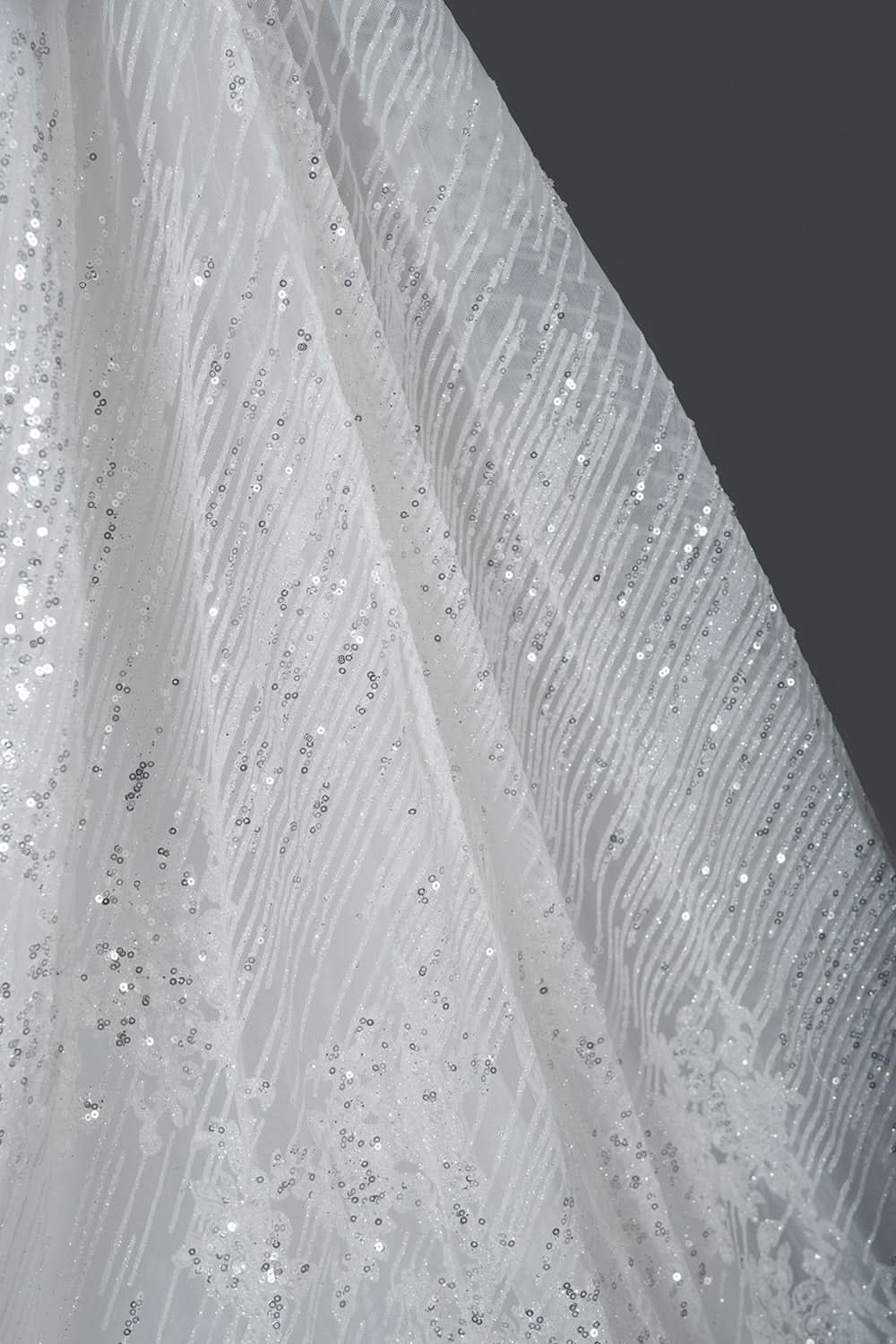 Strapless Sleeveless Sweetheart Pleated Ball Gown Wedding Dress with Sequins BM bride