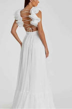Straps V Neck Sleeveless Backless Long Prom Dress With Pleated