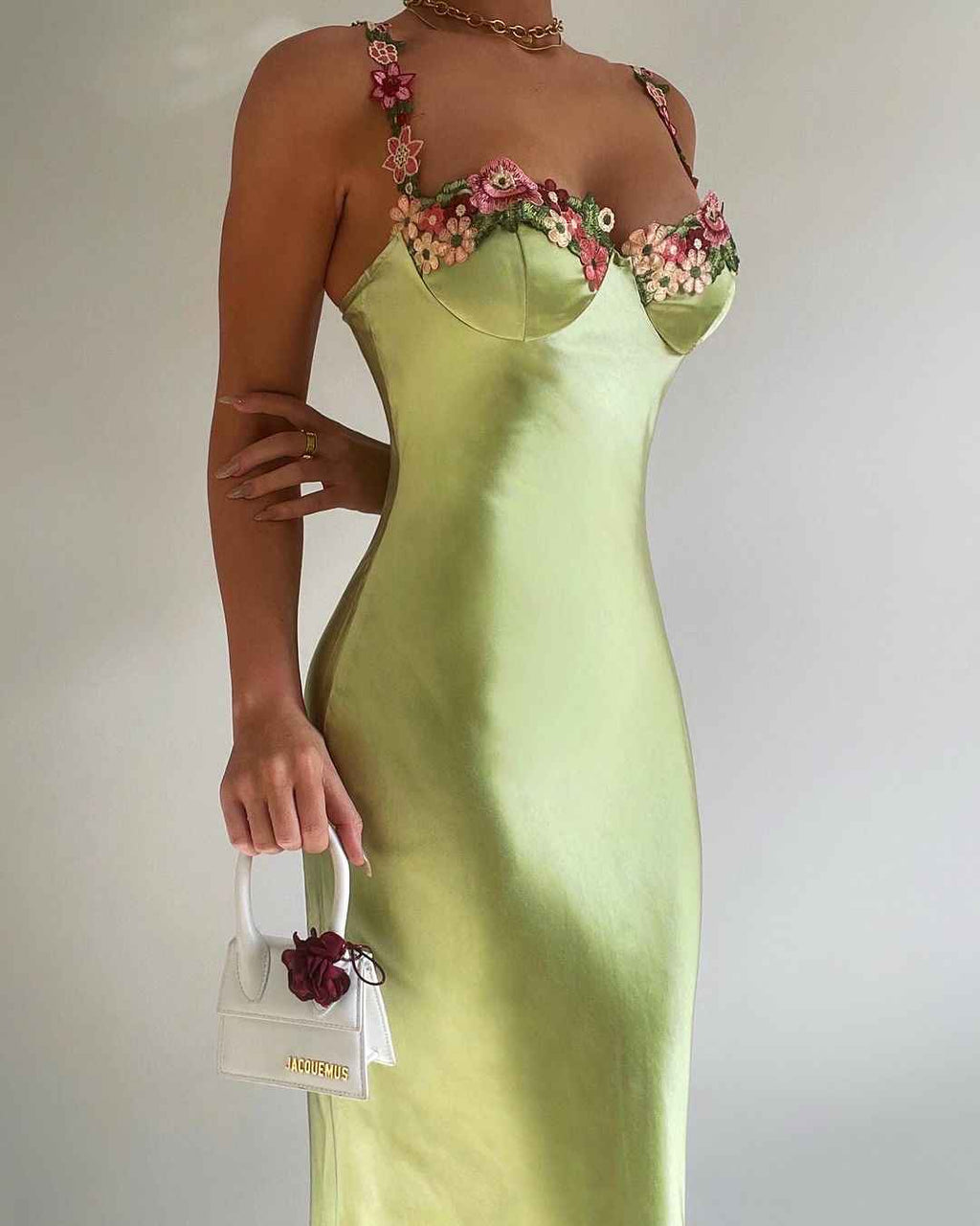 Charming Pink Appliques Sweetheart Spaghetti Strap Long Prom Dress