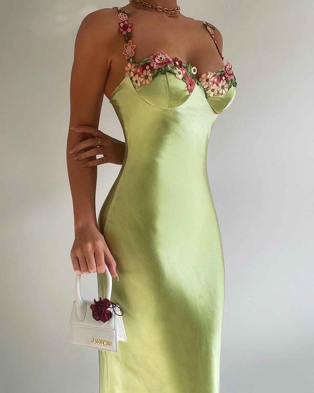 Charming Pink Appliques Sweetheart Spaghetti Strap Long Prom Dress