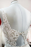 Elegant Sweetheart Long A-Line Tulle Wedding Dress with Ruffles BM bride