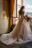 Glamorous Sweetheart Tulle Princess Wedding Dress with Lace Appliques BM bride
