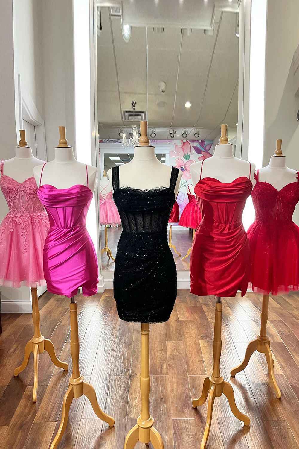 Glitter Black Corset Sequins Off the Shoulder Tight Short Homecoming Dress Bmbride