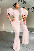 Black Mermaid Puff Sleeve Evening Dress Online BM bride