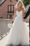 Long Spaghetti Strap Tulle Wedding Dress BM bride