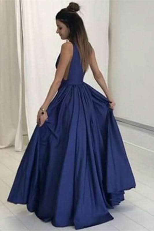 Deep V-Neck Prom Dress with Pockets BM bride