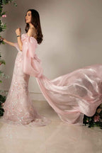 Sleeveless Strapless Mermaid Long Prom Dress With Sequins Ruffles