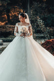 Off-the-Shoulder Ball Gown Lace Wedding Dress BM bride