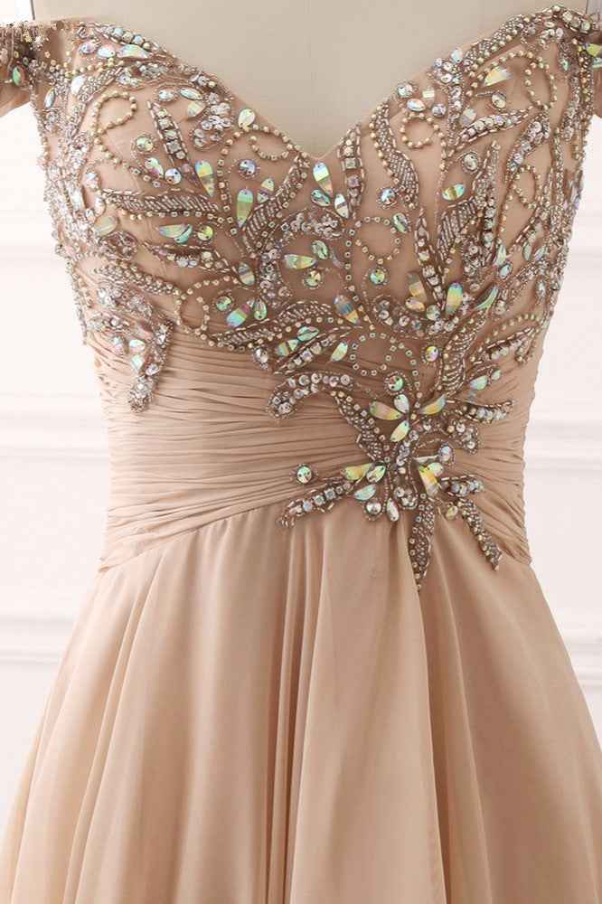 Elegant Sweetheart Sleeveless Prom Dress Off the Shoulder with Beading