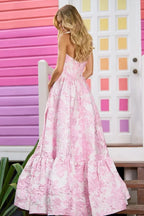 Sweet Pink Strapless Prom Dress, Sleeveless, Long Ball Gown BM bride
